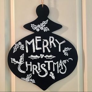 LARGE HARDBOARD CHALKBOARD MERRY CHRISTMAS DECOR